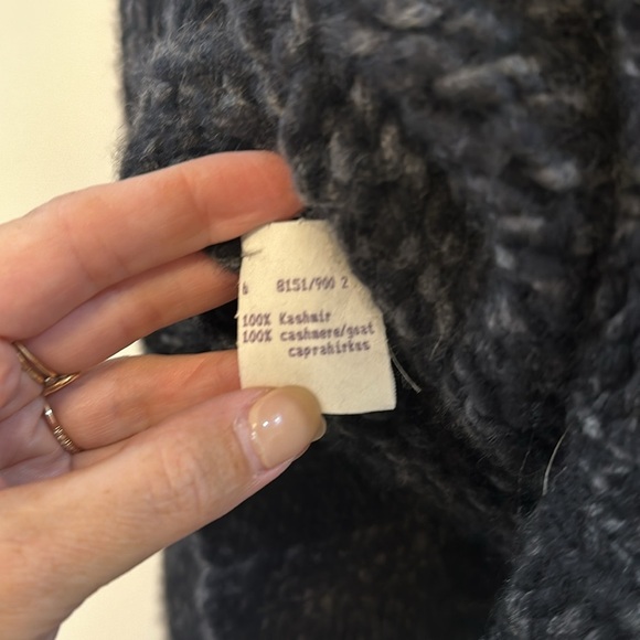 BORBONESE black and grey knit 100% cashmere cowl neck sweater - Picture 6 of 6